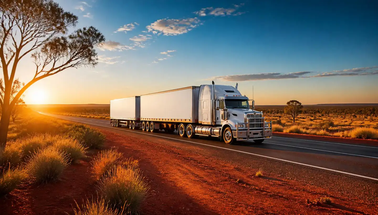 Australian interstate freight truck on an open highway